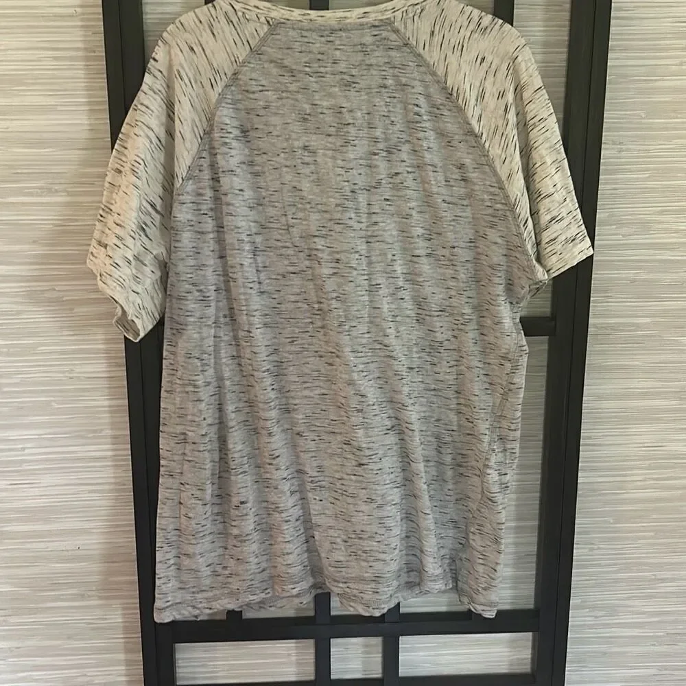 American Republic heathered Gray Henley short sleeve shirt size L - Picture 4 of 4